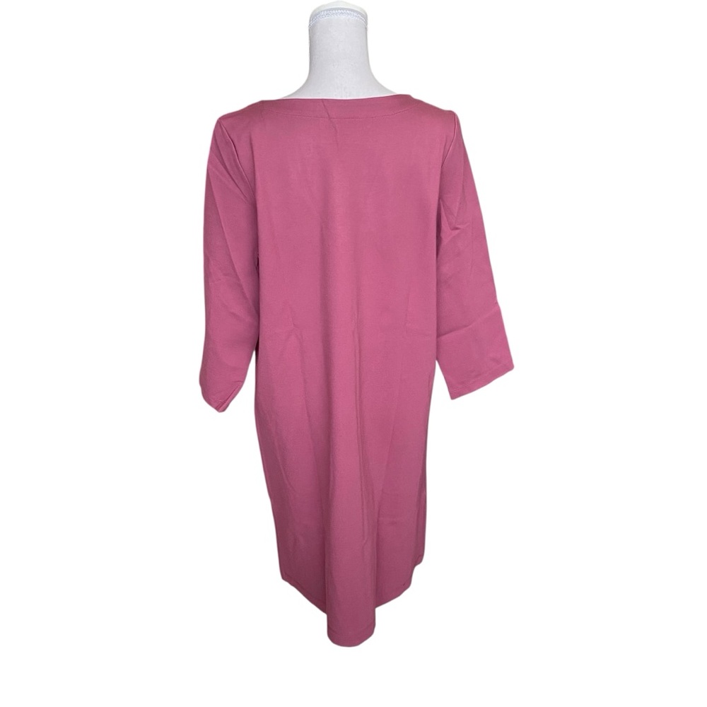 Betabrand Long Sleeve Dress in Mauve and Blue - Picture 3 of 4